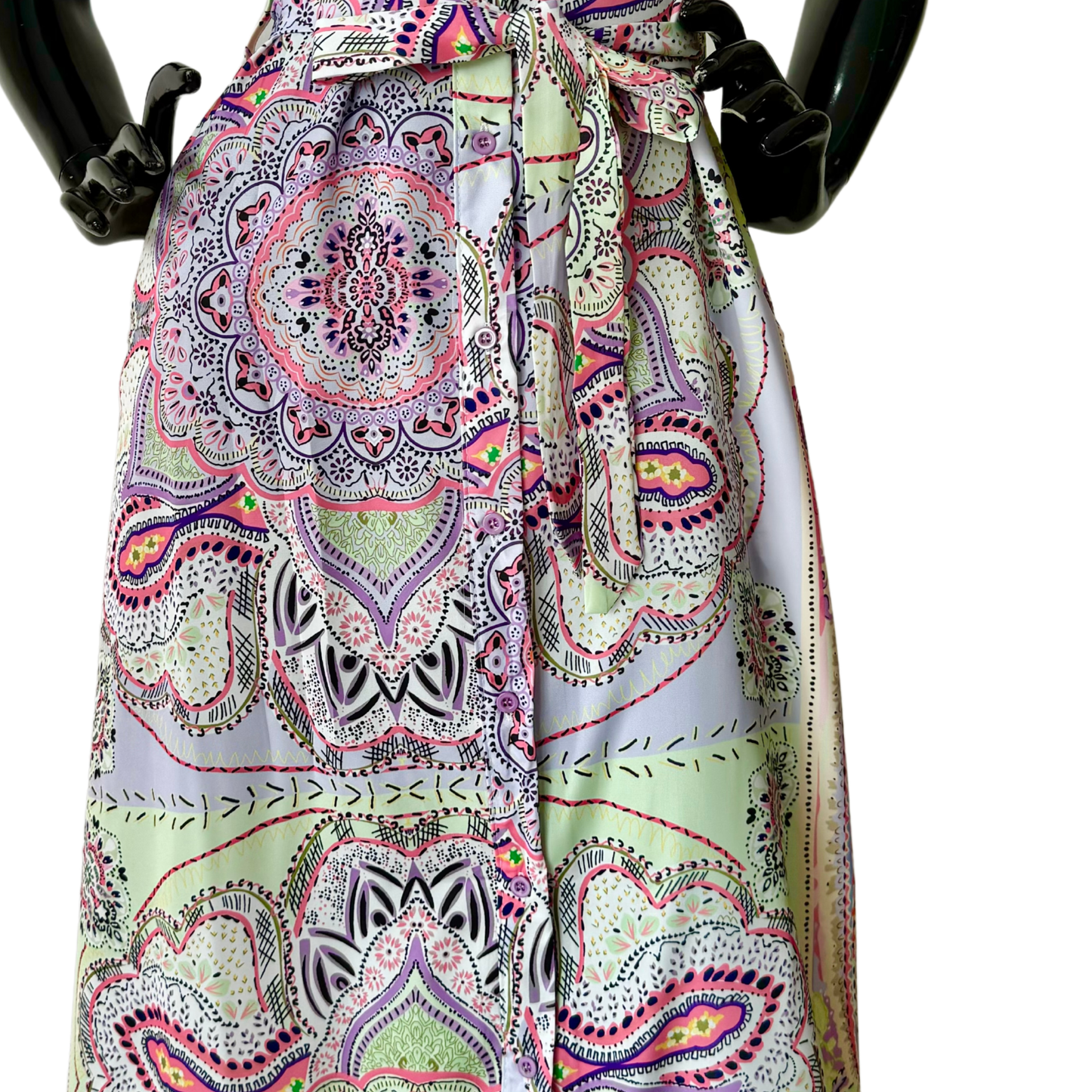 Vestido midi camisero estampado