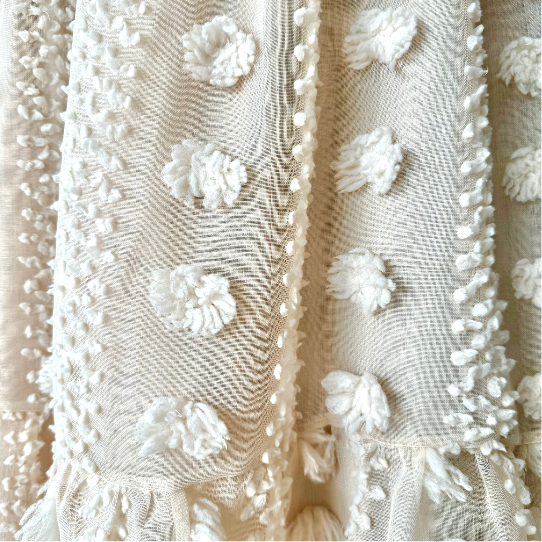 Vestido midi hampón con flores 3D