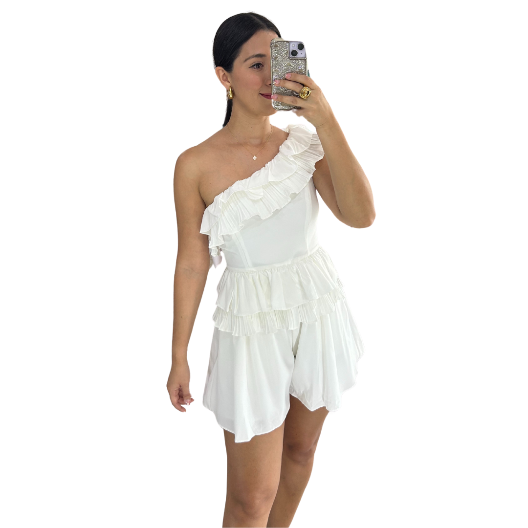 Jumpsuit blanco con olanes