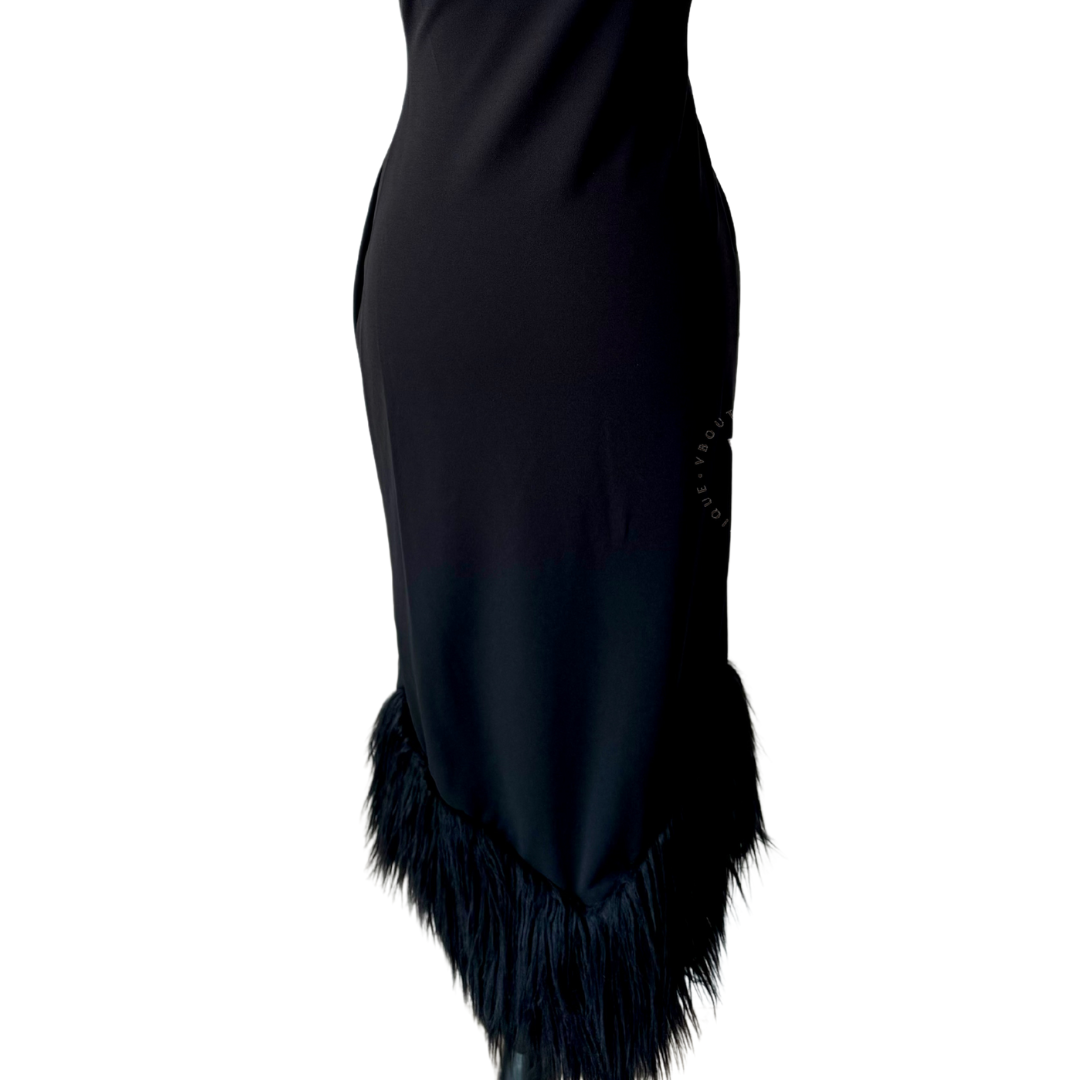 Vestido midi con faux fur