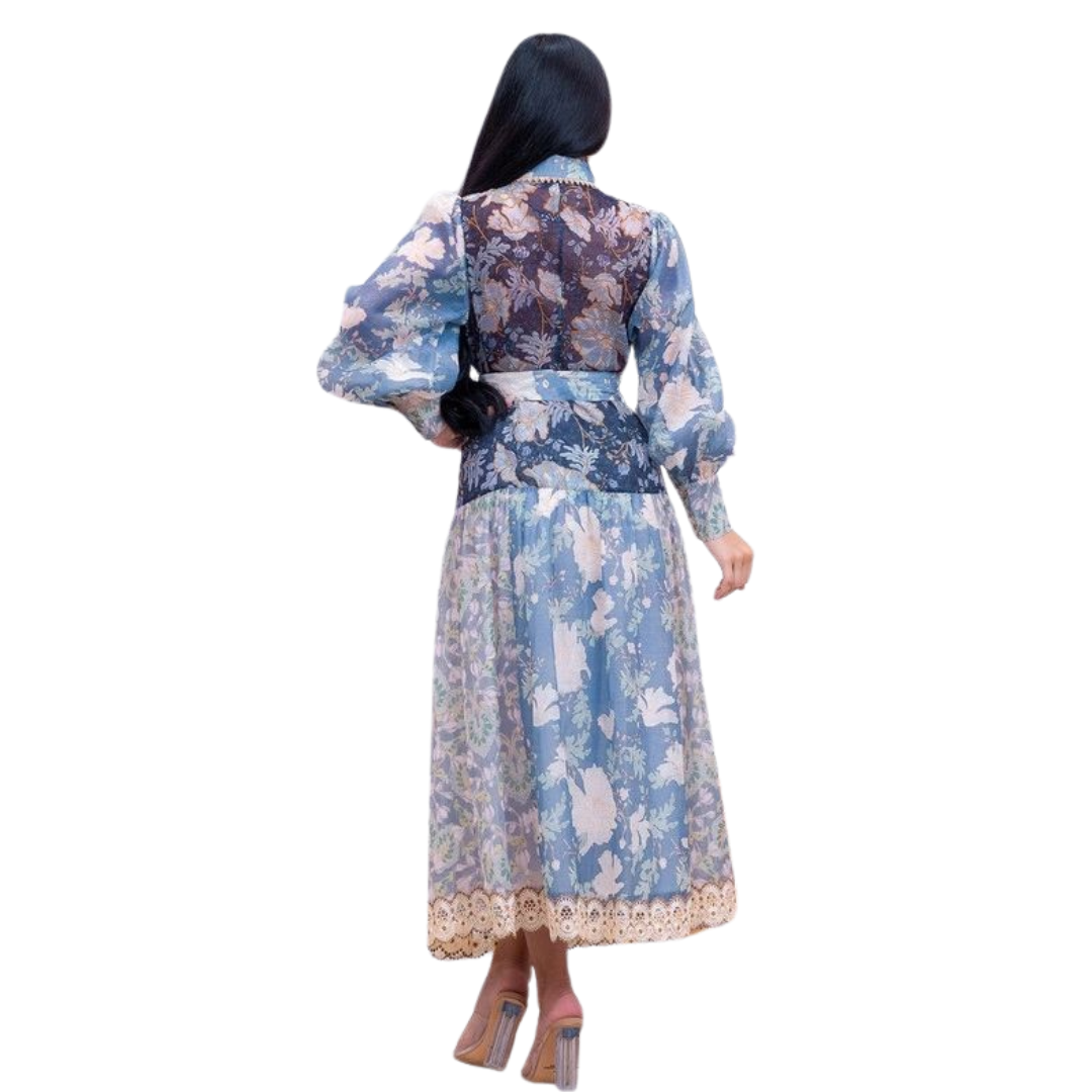 Vestido floral con cinturón