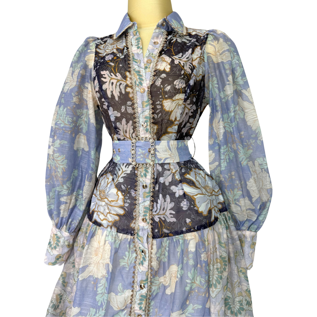 Vestido floral con cinturón