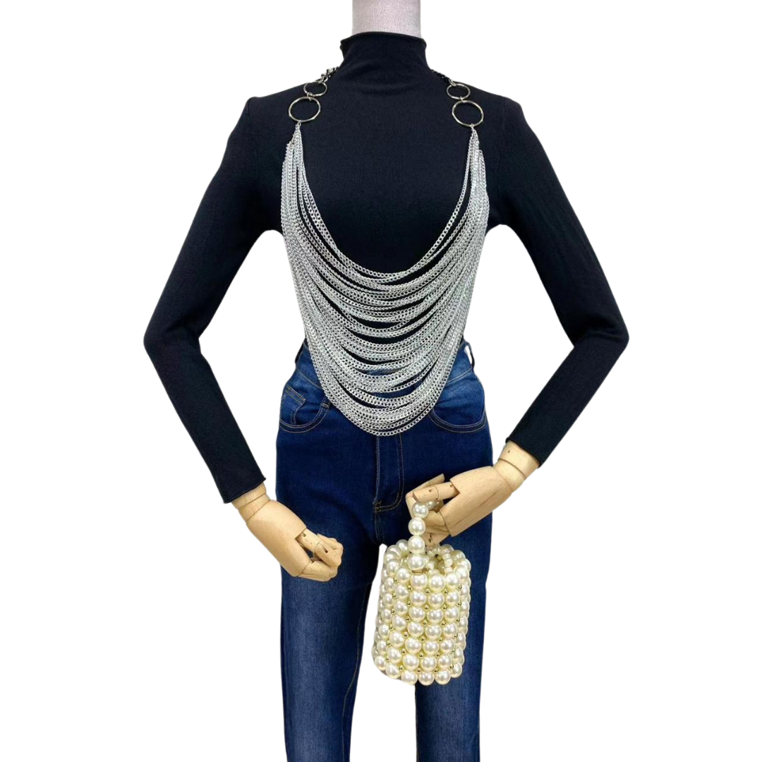 Blusa con maxi collar