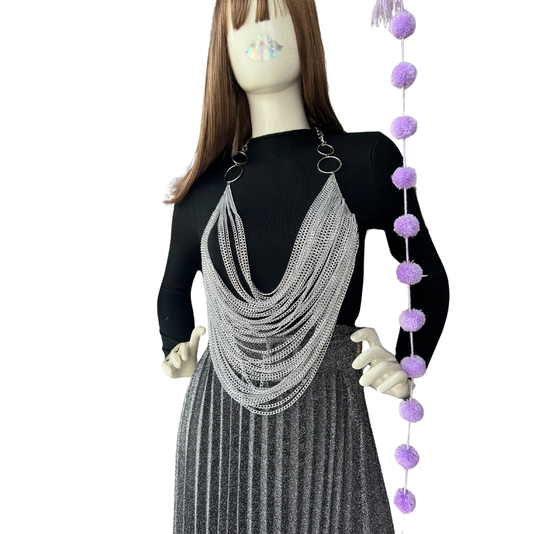 Blusa con maxi collar