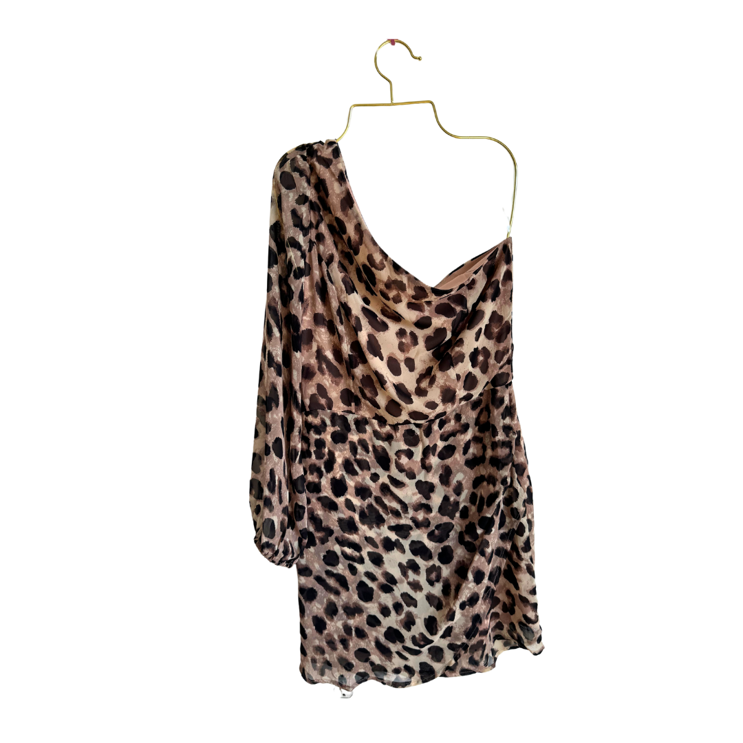 Vestido de un hombro animal print